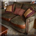 F12. Leather and fabric sofa from Domain Furniture. 91&rdquo;w 